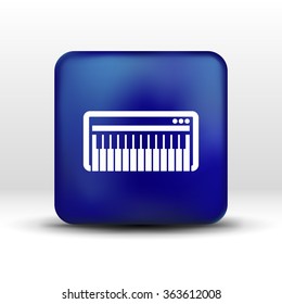 Black synthesizer keyboard piano music icon vector.