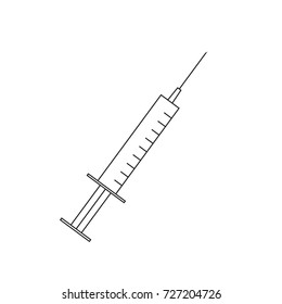 black syringe icon- vector illustration