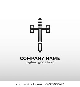 black t for dagger logo design.logotype design