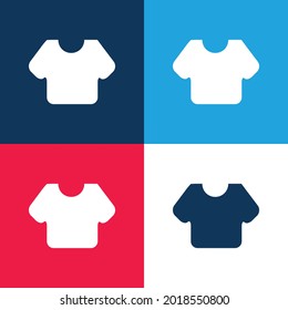 Black T Shirt blue and red four color minimal icon set