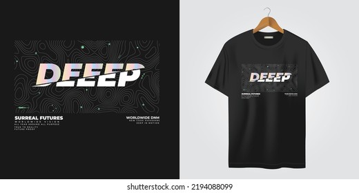 BLACK T SHIRT DESIGN WAVES