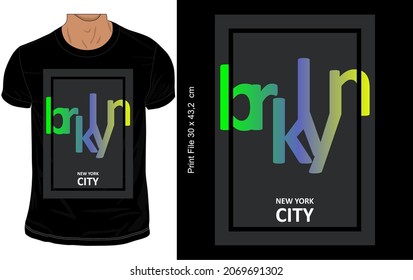 black t shirt design, words typography print, brookly new york city, clothing style apparel