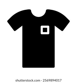 Black T shirt with pocket. Concept of fashion, style, and clothing.