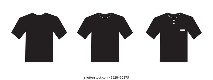 Black t shirt silhouette isolated on white background. T shirt icon vector illustration design. T-shirt icon. Simple flat, outline, solid style eps 10