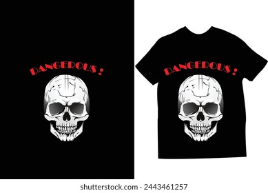 a black t - shirt with a skull on it is displayed.