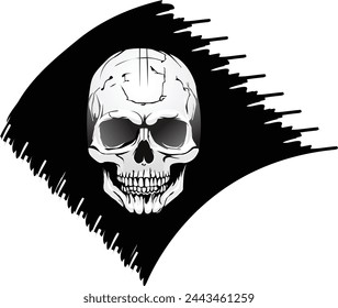 a black t - shirt with a skull on it is displayed.