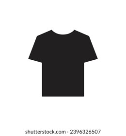 Black t shirt vector icon, t-shirt symbol illustration isolated on white background