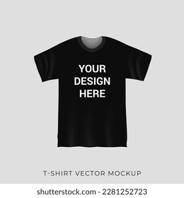 Black T- Shirt Vector Mockup