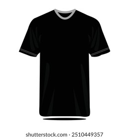 a black t - shirt with a white stripe is shown on the front.