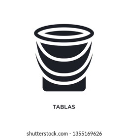 black tablas isolated vector icon. simple element illustration from religion concept vector icons. tablas editable logo symbol design on white background. can be use for web and mobile