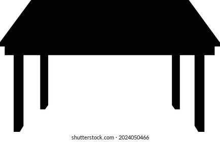icono de tabla negra en fondo blanco. señal de una mesa de madera negra. símbolo de la mesa de madera. estilo plano.