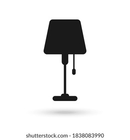 Estilo plano de la lámpara de la mesa negra. Ilustración vectorial.