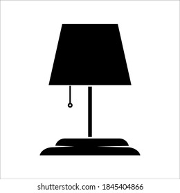 Symbol einer schwarzen Tischlampe. flache Illustration von Tafelschwarz-Lampe Vektorsymbol. Tafelleuchten-Symbol