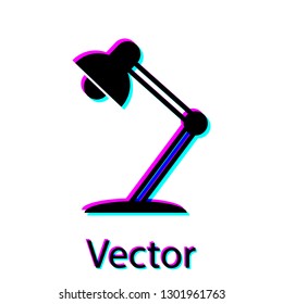Black Table lamp icon isolated on white background. Table office lamp. Vector Illustration