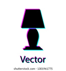 Black Table lamp icon isolated on white background. Vector Illustration