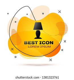 Black Table lamp icon isolated on white background. Fluid color banner. Vector Illustration