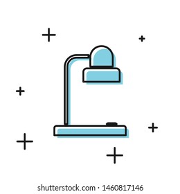 Black Table lamp icon isolated on white background. Table office lamp.  Vector Illustration
