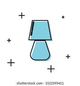 Black Table lamp icon isolated on white background.  Vector Illustration