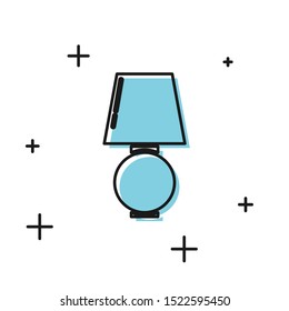Black Table lamp icon isolated on white background.  Vector Illustration