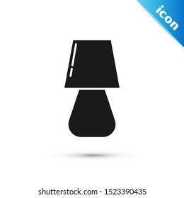 Black Table lamp icon isolated on white background.  Vector Illustration