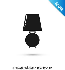 Black Table lamp icon isolated on white background.  Vector Illustration