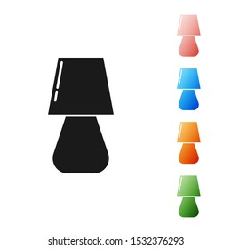 Black Table lamp icon isolated on white background. Set icons colorful. Vector Illustration