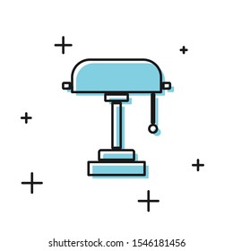 Black Table lamp icon isolated on white background.  Vector Illustration