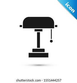 Black Table lamp icon isolated on white background.  Vector Illustration
