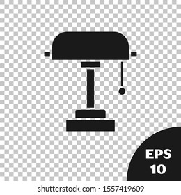 Black Table lamp icon isolated on transparent background.  Vector Illustration