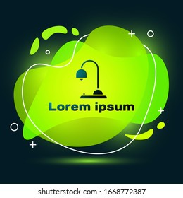 Black Table lamp icon isolated on black background. Abstract banner with liquid shapes. Vector Illustration