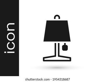 Black Table lamp icon isolated on white background.  Vector