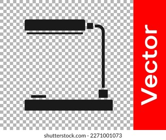 Black Table lamp icon isolated on transparent background. Table office lamp.  Vector Illustration