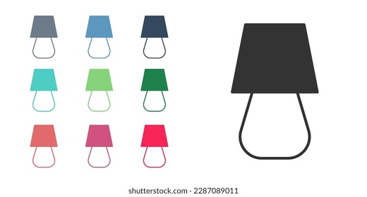 Black Table lamp icon isolated on white background. Set icons colorful. Vector