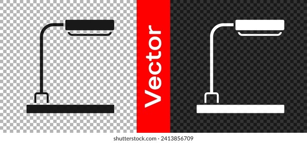 Black Table lamp icon isolated on transparent background.  Vector