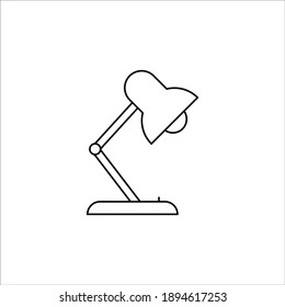 black table lamp icon on white background, vector illustration