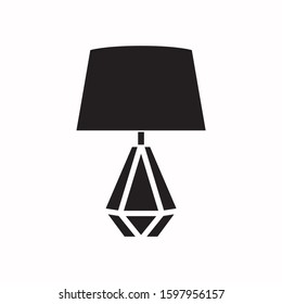 Black table lamp, on the white background