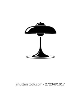 Schwarze Tischlampe mit Round Shade und Base Minimalist