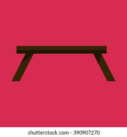 Black Table in living room flat icon