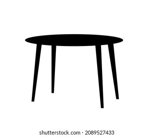 Mesa negra sobre fondo blanco. Símbolo. Ilustración vectorial.