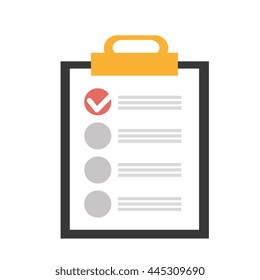 black table and yellow holder  with white paper and grey stripes over isolated background, commerce concept, vector illustration  