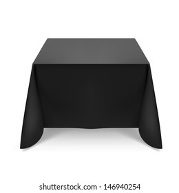 Black tablecloth. Illustration on white background for design