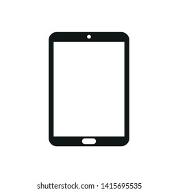 black tablet with blank screen isolated on white background, mockup, Vector illustration