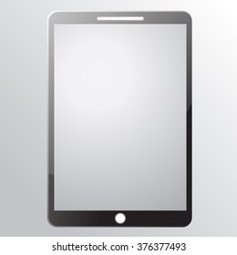 Black tablet with blank screen for template isolated