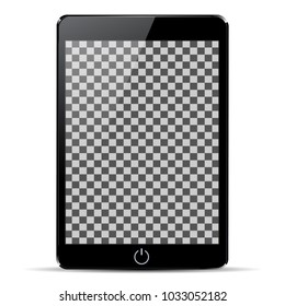 Black tablet with button - stock vector