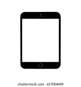 Black tablet cartoon style vector eps10. Black tablet cartton style with white empty screen.