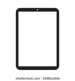 black tablet computer with blank white screen isolated on white background. vector illustration 