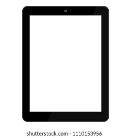 Black tablet computer isolated on white background. Mock up