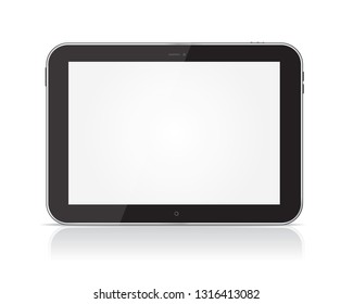 Black Tablet Computer isolated on a white background