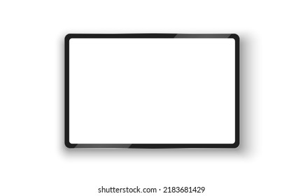 black tablet computer mock up. vector illustration 