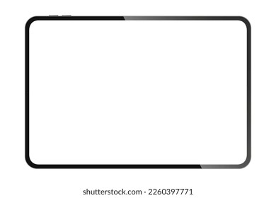 Black Tablet Computer Mockup with Blank Screen, Front View stock illustration. Stock royalty free. Vector EPS, PNG